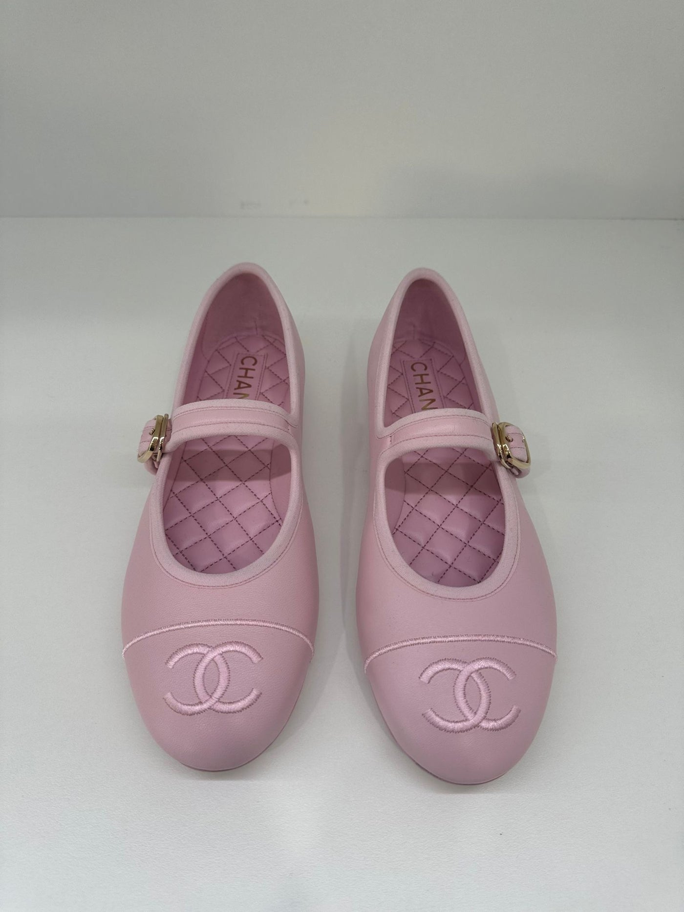 Chanel Mary Jane Ballet Flat Baby Pink Size 38