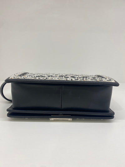 Chanel Boy Bag Medium - Black Sequin SHW (series 24)