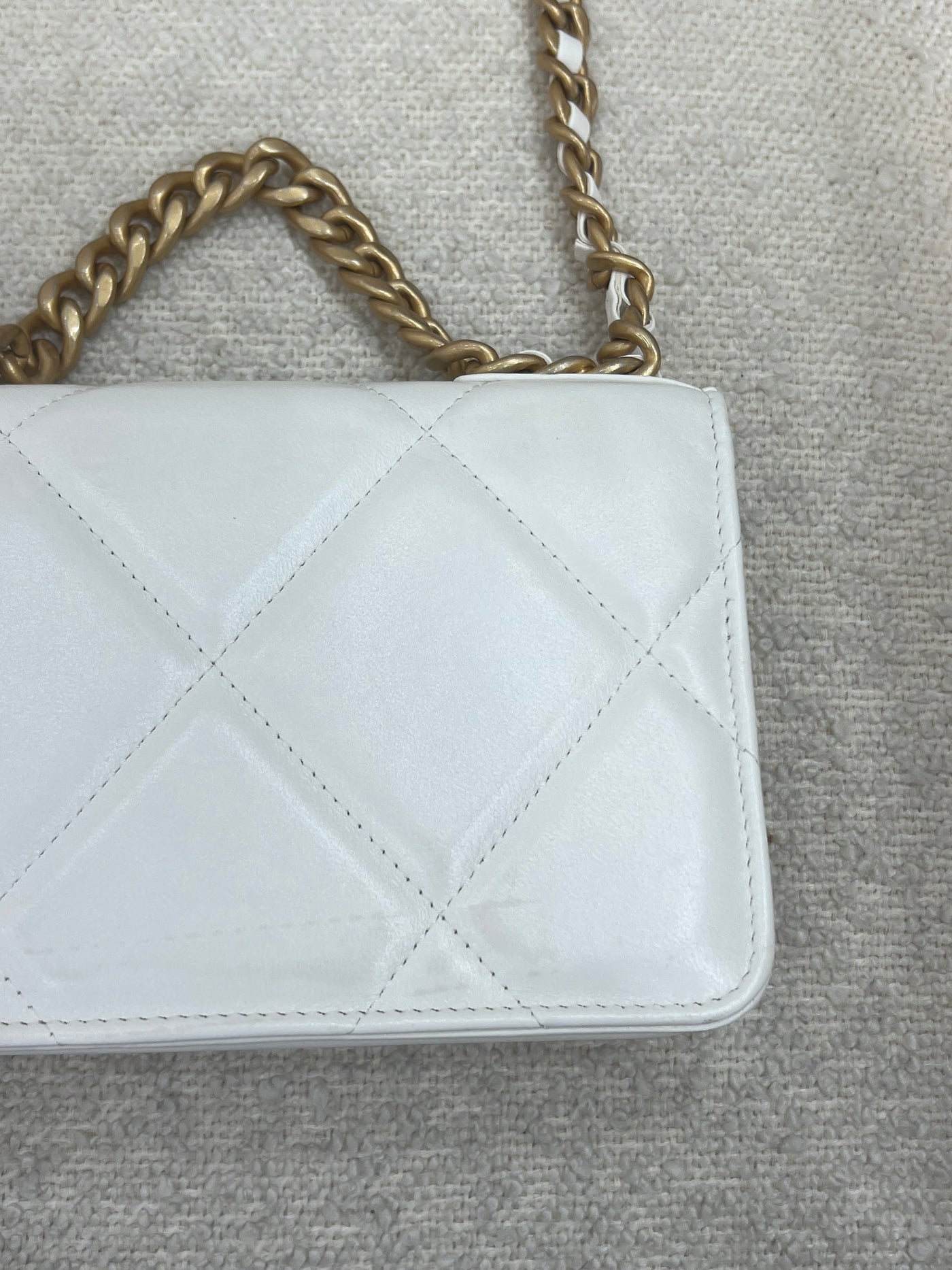 Chanel 19 WOC White Lambskin