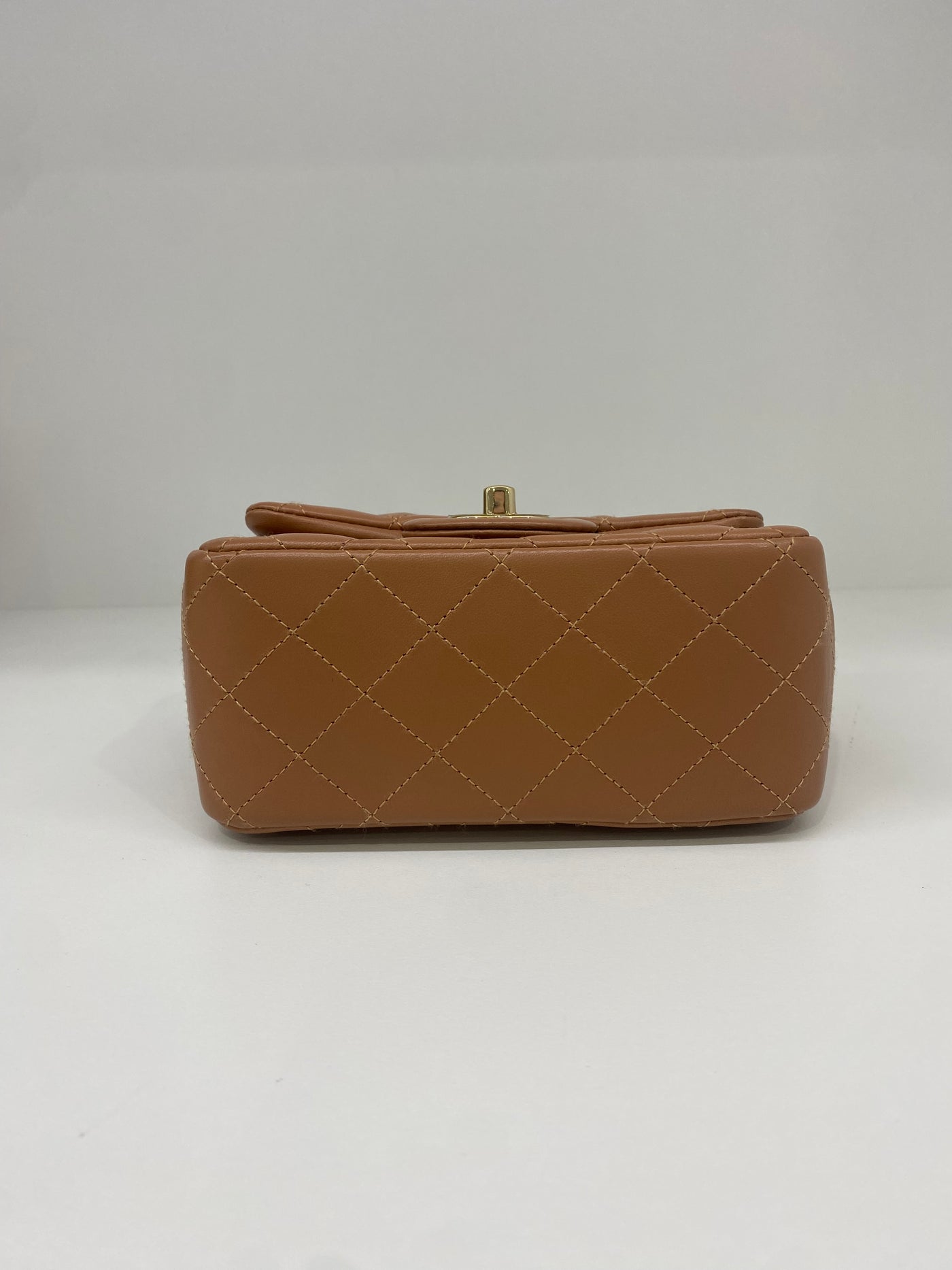 Chanel Mini Square Flap Brown Lambskin GHW