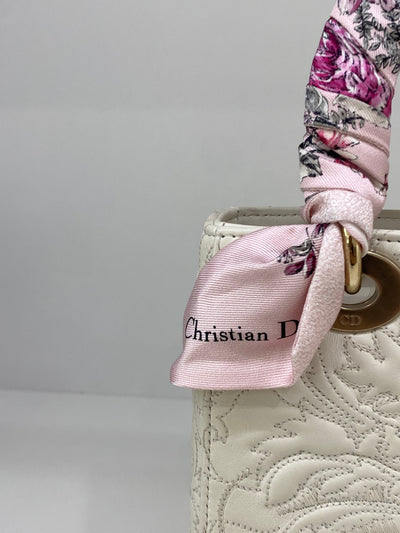 Christian Dior Lady Dior Small - White Embroidery