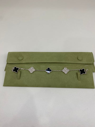 Van Cleef & Arpels 5 Motif Alhambra Bracelet - Onyx & Diamonds