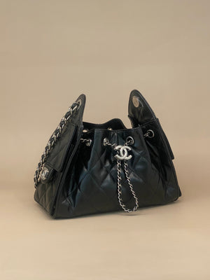 Chanel 25 Mini Black Shiny Calfskin SHW