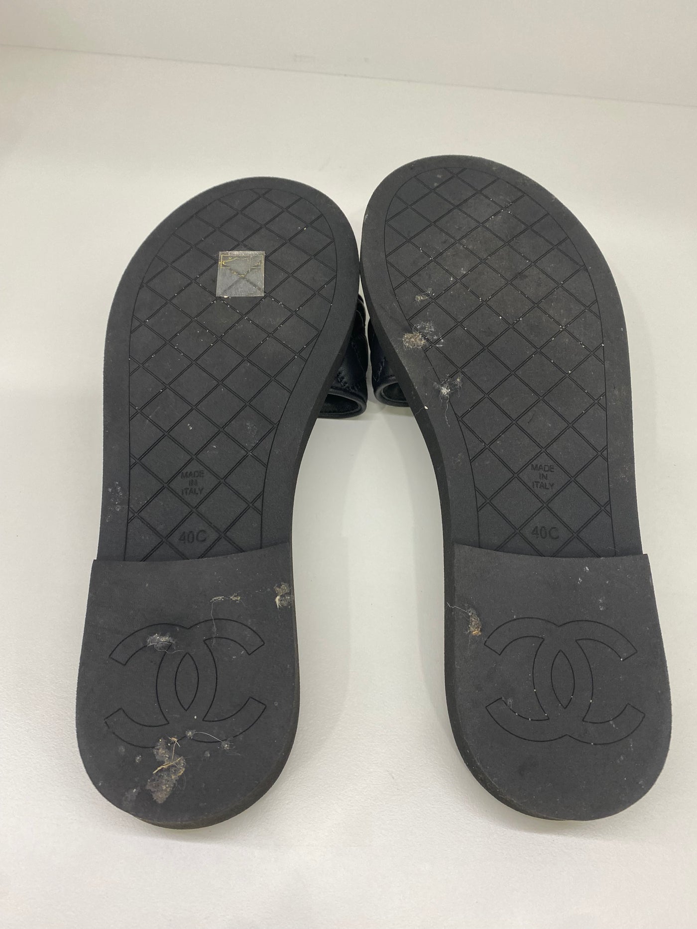 Chanel Padded Slides Black GHW Size 40