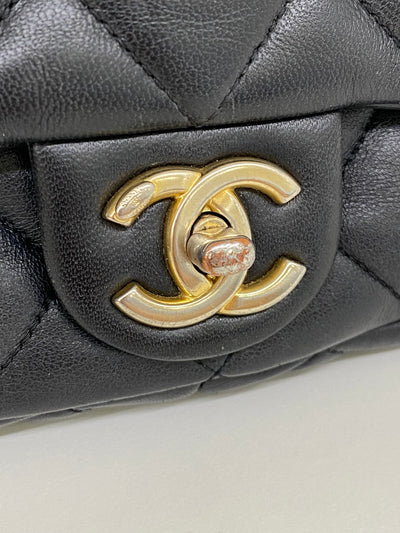 Chanel Square Shoulder Bag Black GHW (microchip)