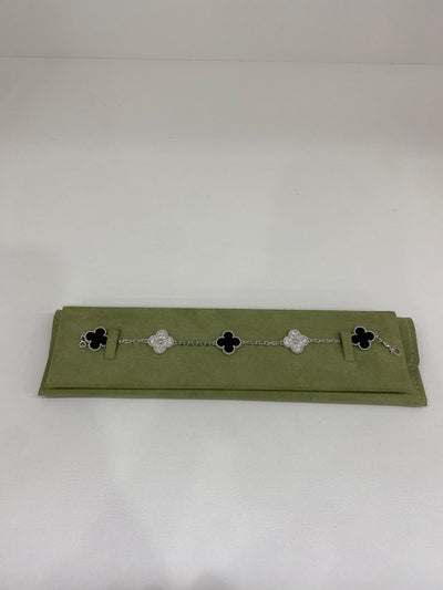 Van Cleef & Arpels 5 Motif Alhambra Bracelet - Onyx & Diamonds
