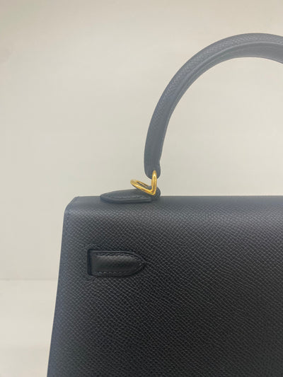 Hermes Kelly 25 - Black GHW (U Stamp)