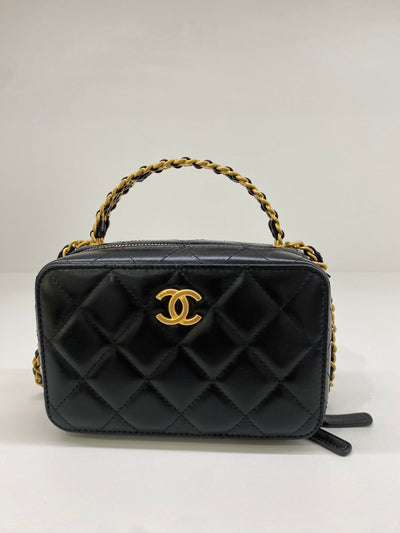 Chanel Vanity Top Handle Black Lambskin