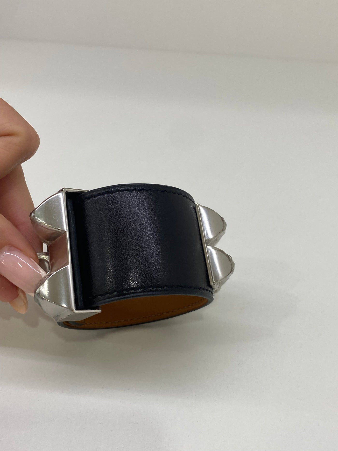 Hermes Black and Silver Cuff