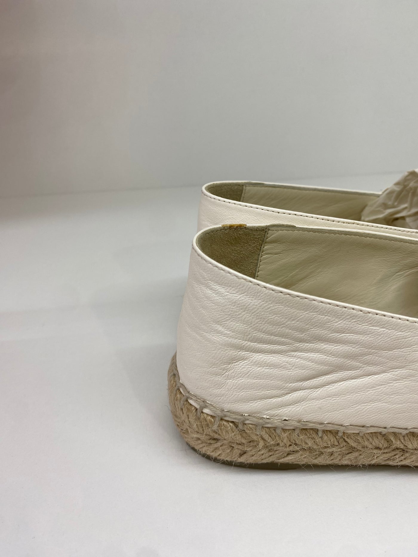 Chanel White Leather Espadrilles Size 36