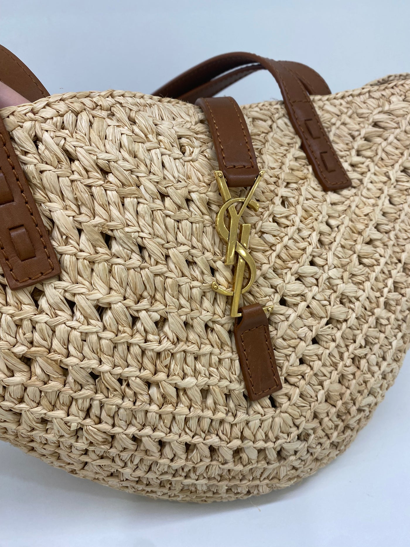 Saint Laurent Panier Raffia Tote
