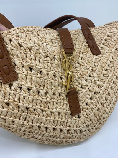 Saint Laurent Panier Raffia Tote