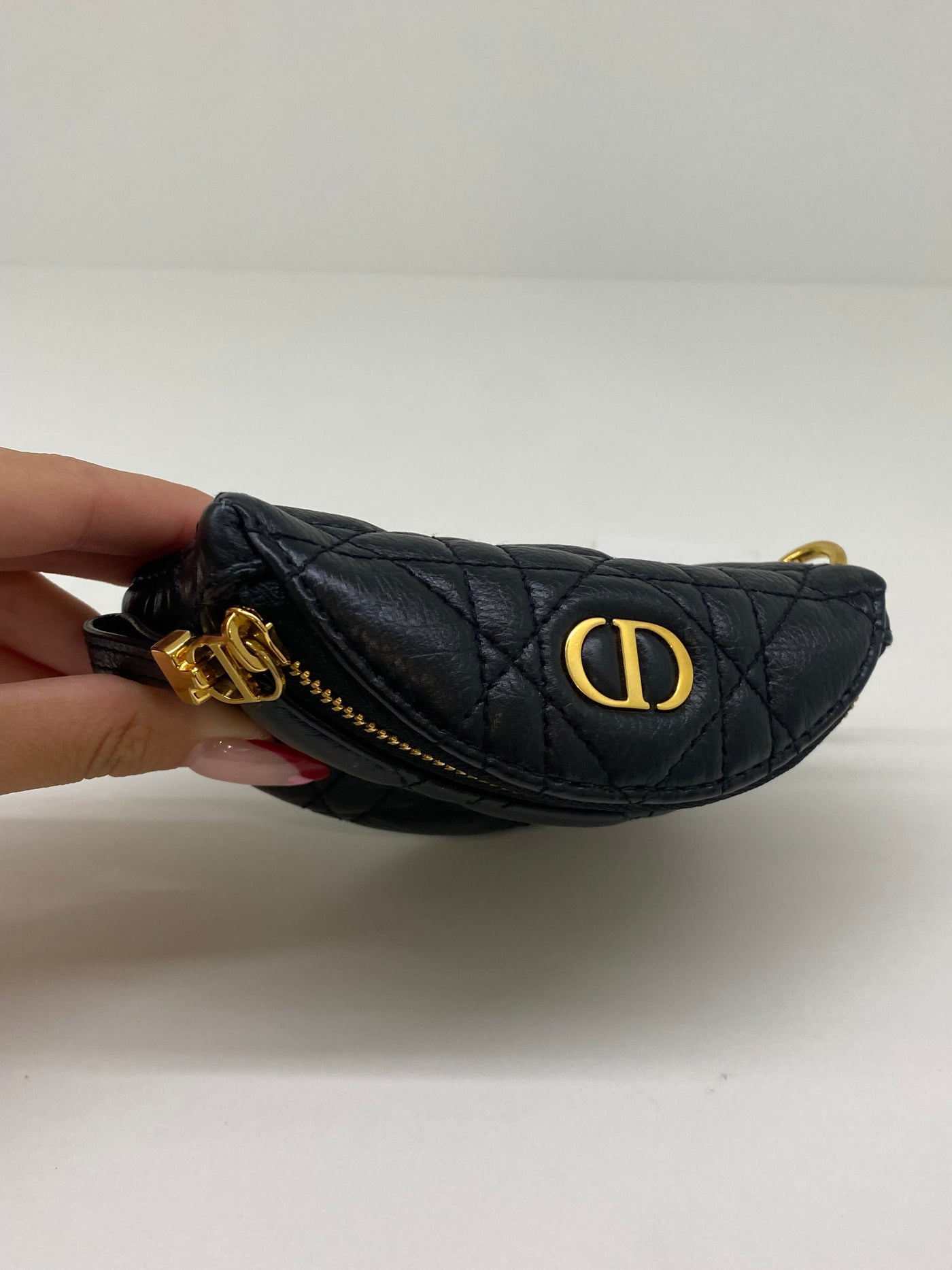 Dior Caro Half Moon Coin Purse