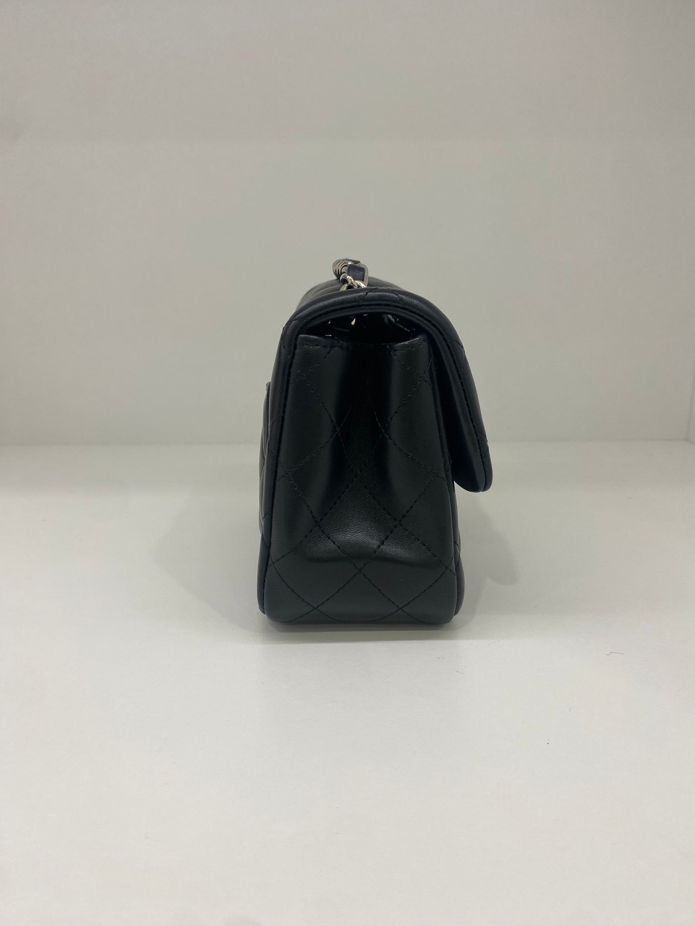 Chanel Mini Square Flap Black Lambskin SHW