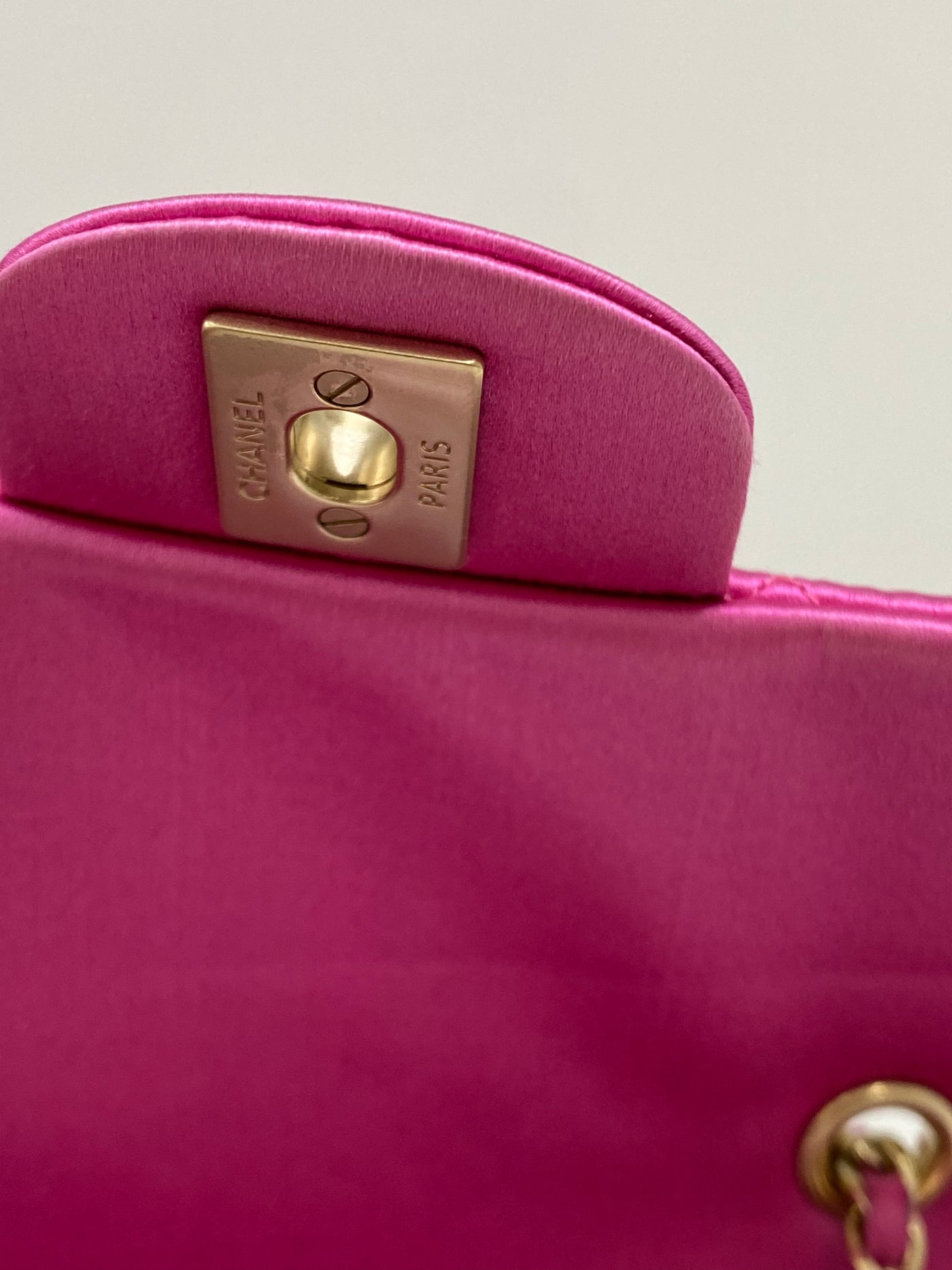 Chanel Satin Extra Mini Classic Flap - Pink Fushcia GHW - series 17