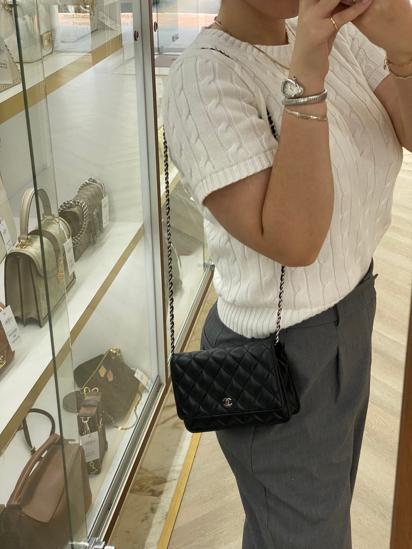 Chanel WOC Black Lambskin SHW