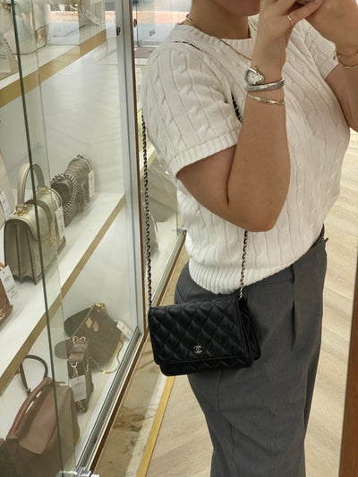 Chanel WOC Black Lambskin SHW