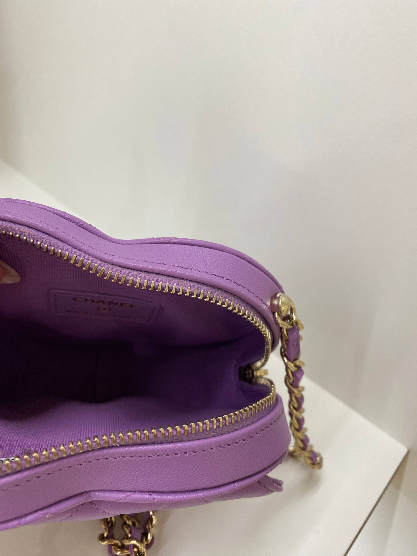 Chanel Heart Bag Purple Small