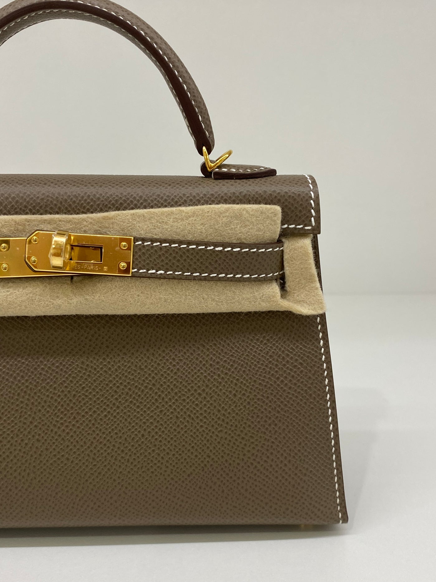 Hermes Mini Kelly Etoupe GHW