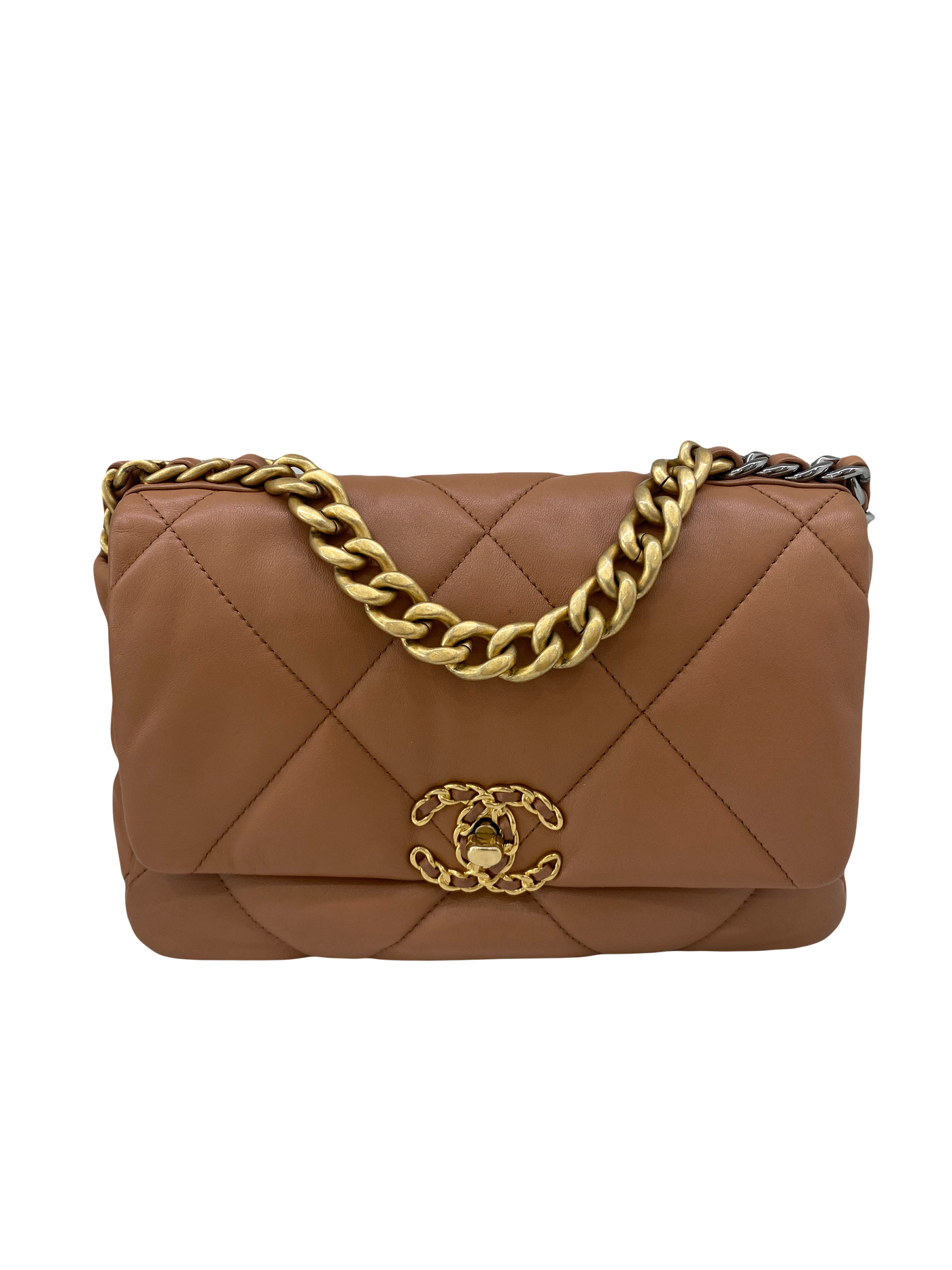 Chanel 19 bag - small caramel GHW (microchipped)