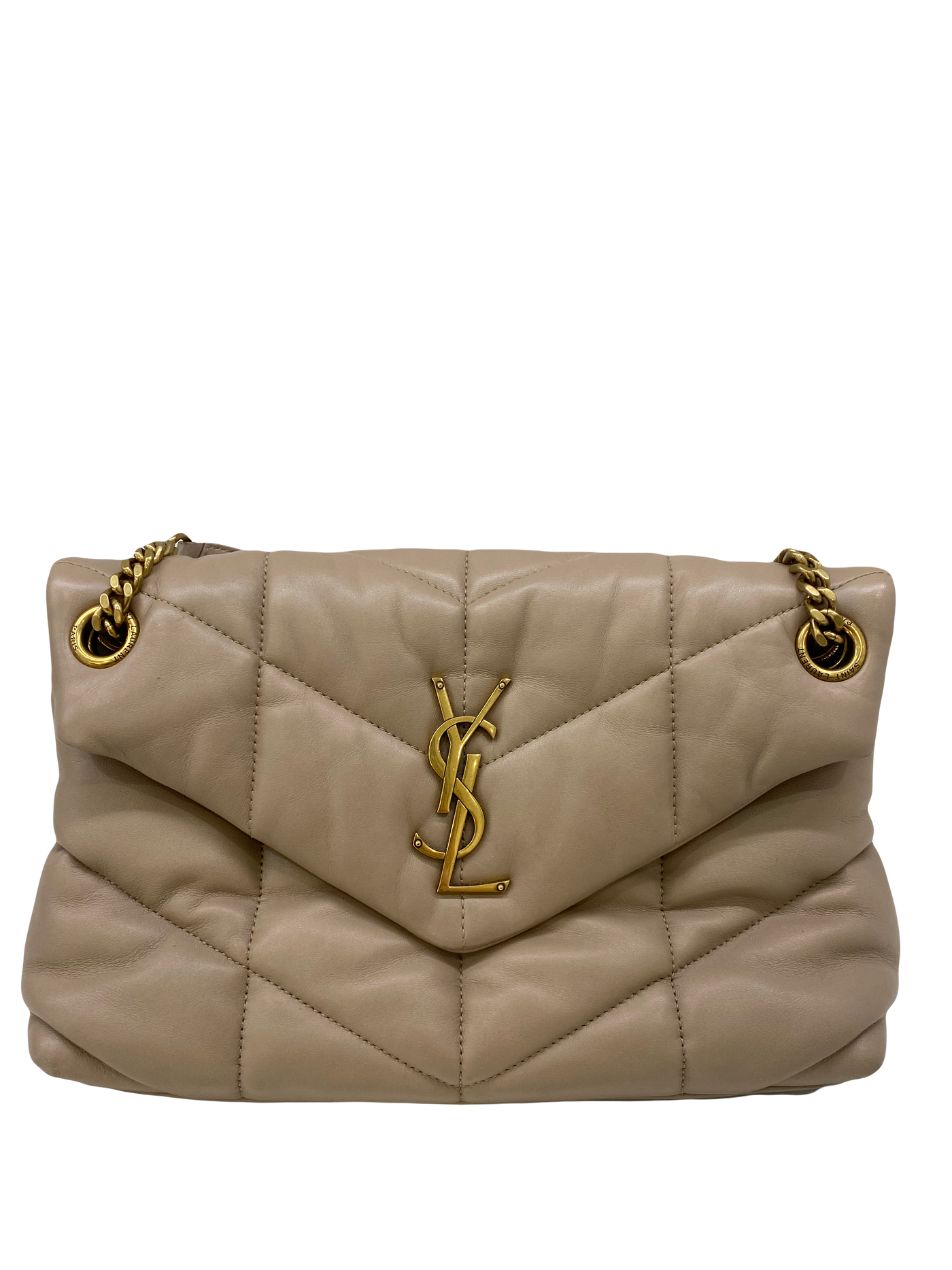 Saint Laurent Puffer Small Napa Beige GHW