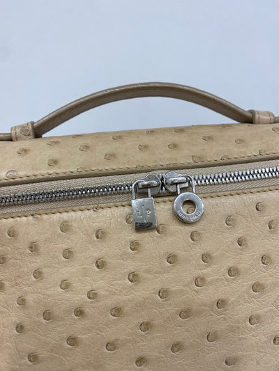 Loro Piana L19 Pouch Ostrich Beige SHW