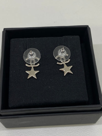 Chanel CC & Star Earrings Silver