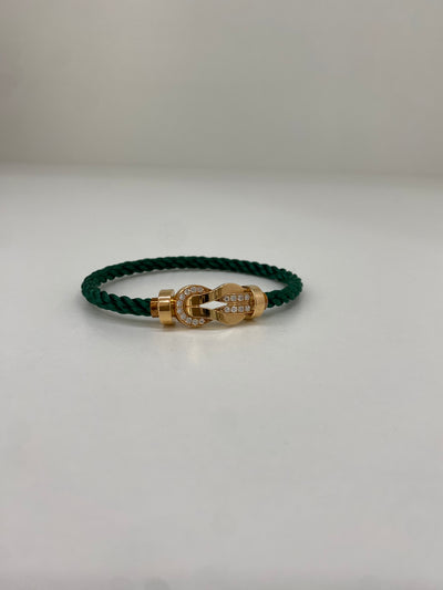 Fred Infinie Half Pave Diamond Bracelet Green RG