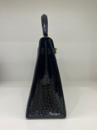 Hermes Kelly 32 Black Alligator GHW (1994)