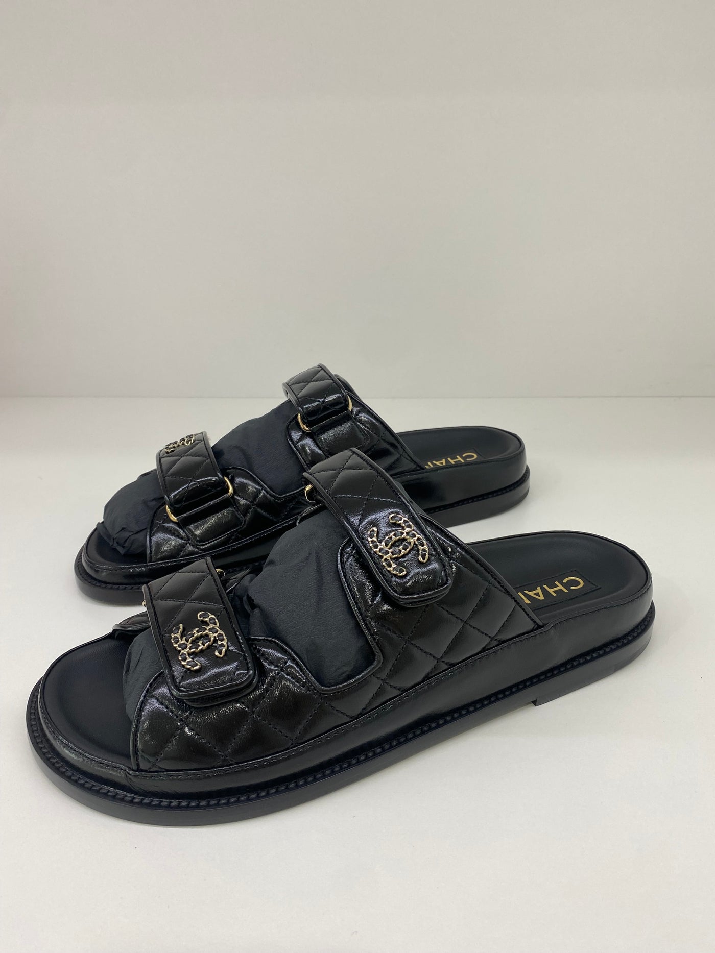 Chanel Dad Sandal Slide Black 39.5