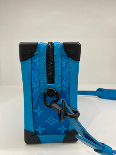 Louis Vuitton Leather/Mesh Blue Satchel