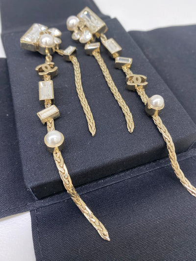 Chanel Clip On Crystal Earrings