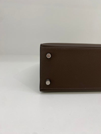 Hermes Kelly 25 Sellier Epsom Ecorce PHW