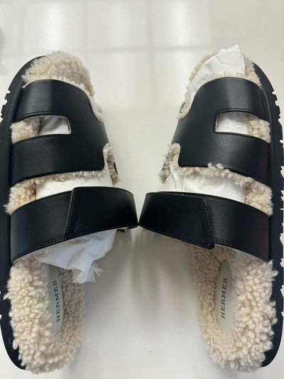 Hermes Chypre Black/Shearling Size 42 (OE)
