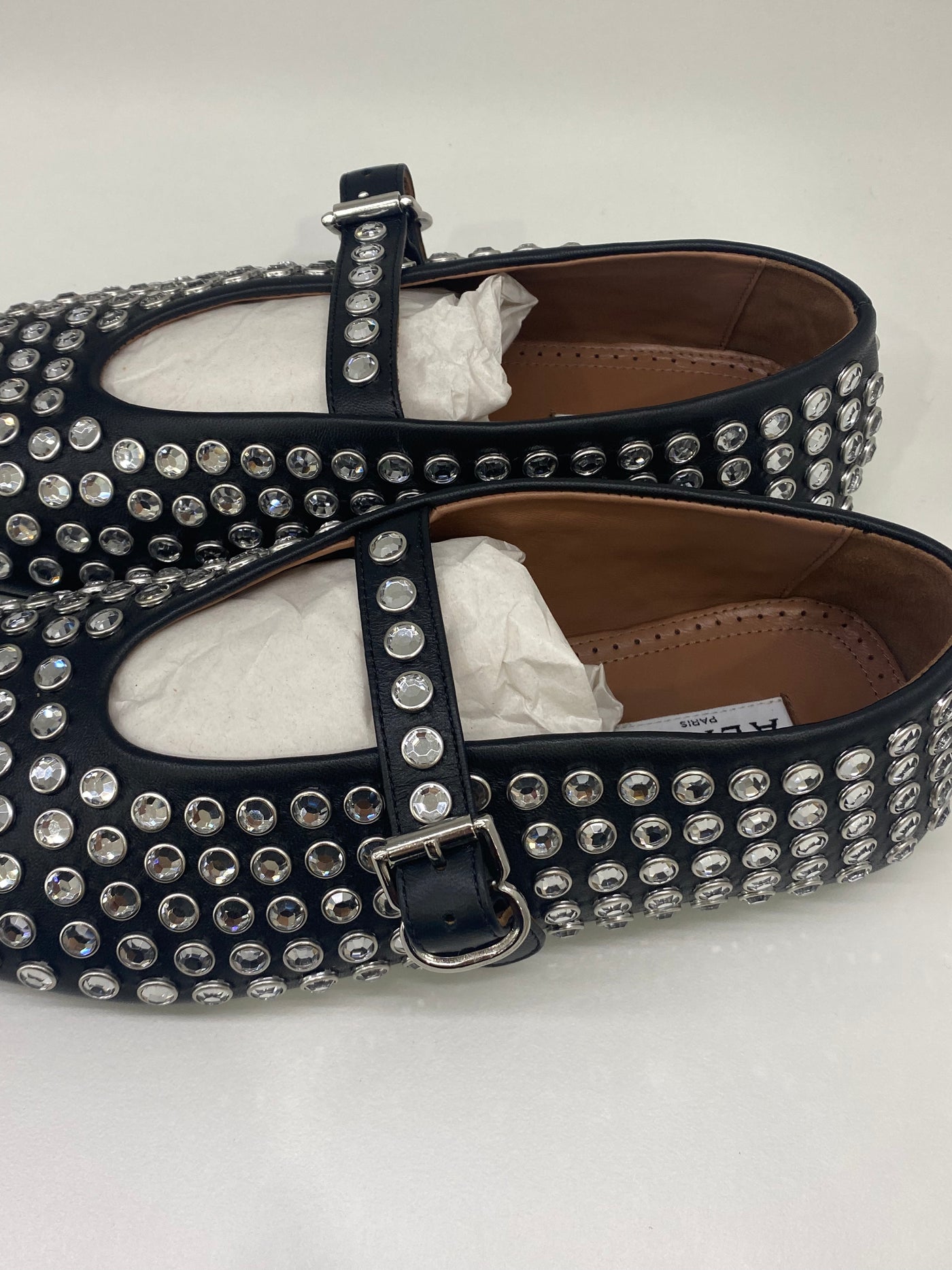 Alaia Ballet Flat Black Diamonte 37