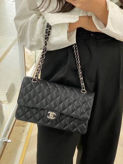 Chanel Classic Flap Medium Black Caviar SHW