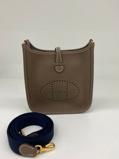 Hermes Mini Evelyne Etoupe GHW