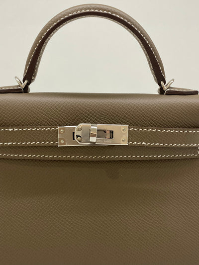 Hermes Mini Kelly Etoupe PHW