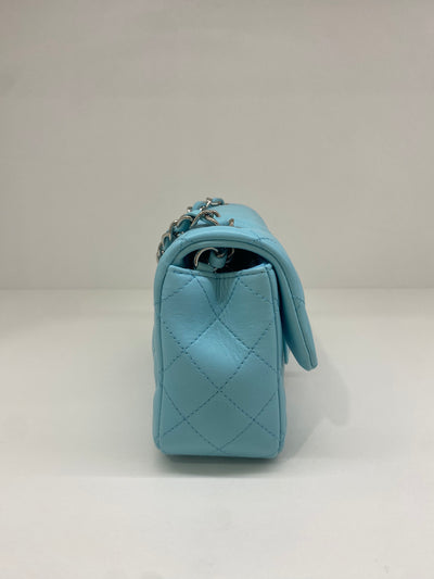 Chanel Mini Classic Flap - Light Blue SHW