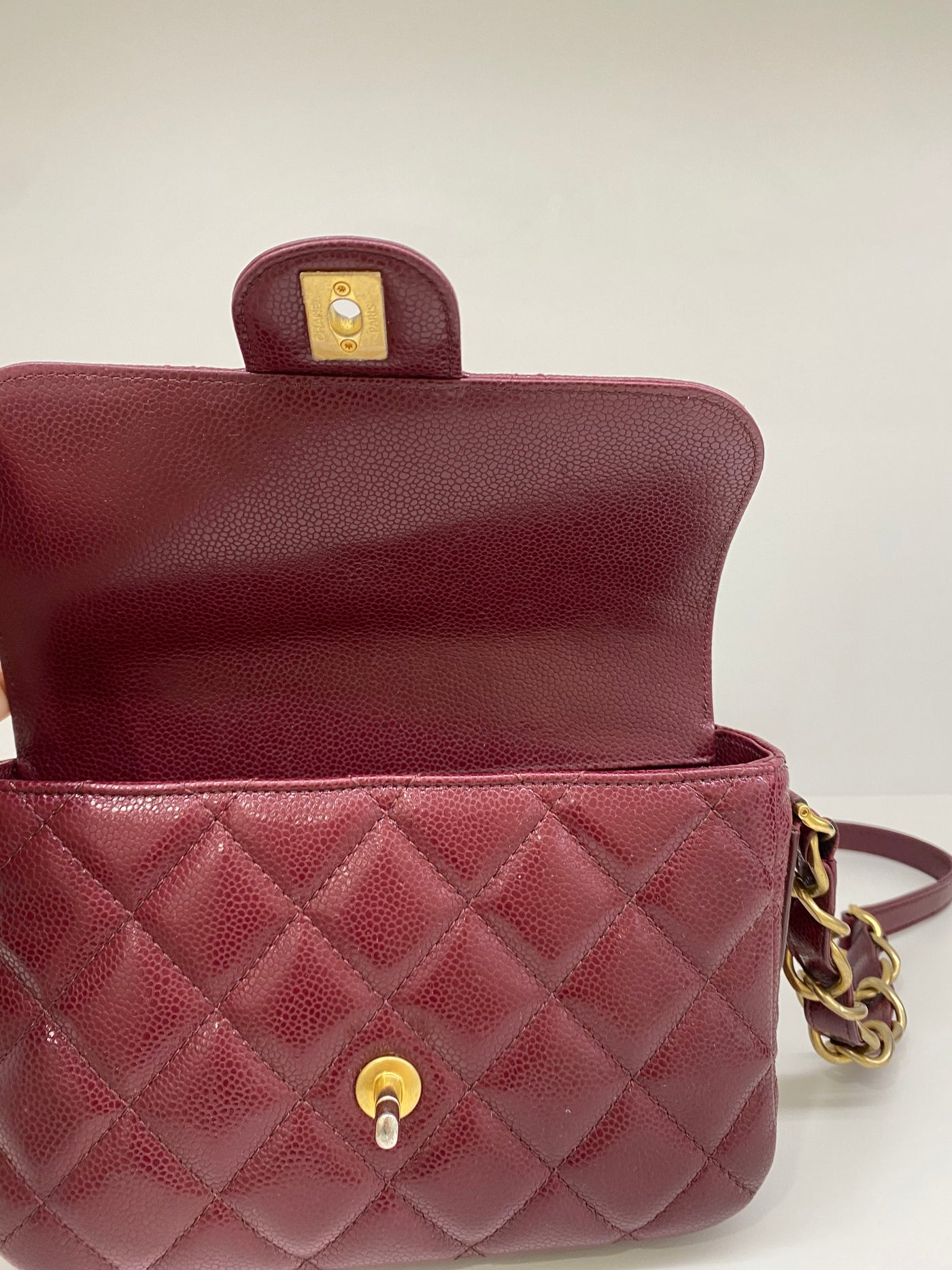 Chanel Small Flap Burgundy Caviar GHW
