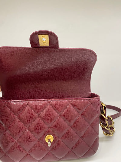 Chanel Small Flap Burgundy Caviar GHW