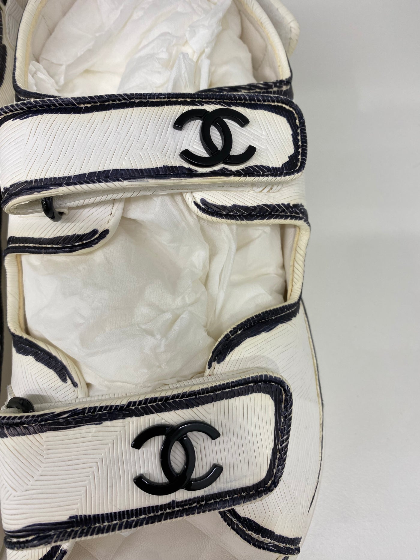 Chanel Dad Sandals Black & White Size 37.5