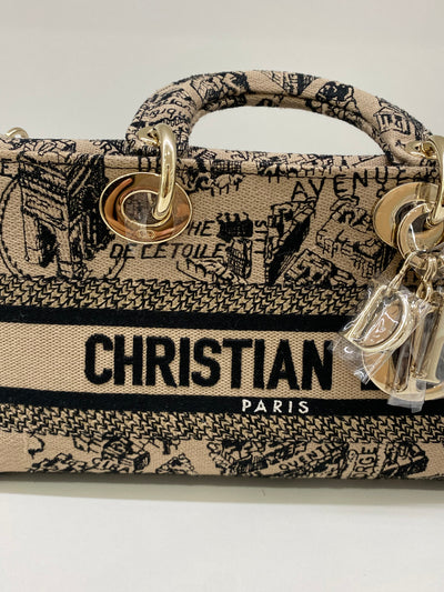 Dior Lady Dior - mini rectangle beige & black