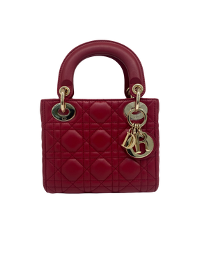 Lady Dior Mini Burgundy GHW