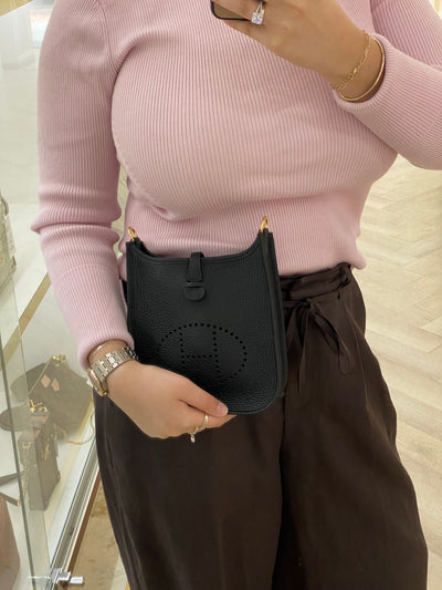 Hermès Mini Evelyne Noir GHW