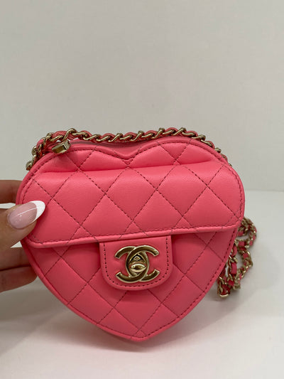 Chanel Heart Bag Small Pink