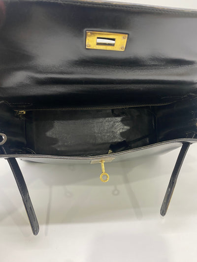 Hermès Kelly 28 Black Box Leather *Vintage*