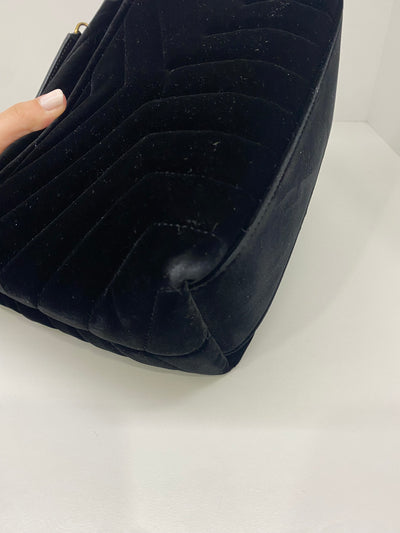 Saint Laurent Velvet LouLou Bag Black GHW