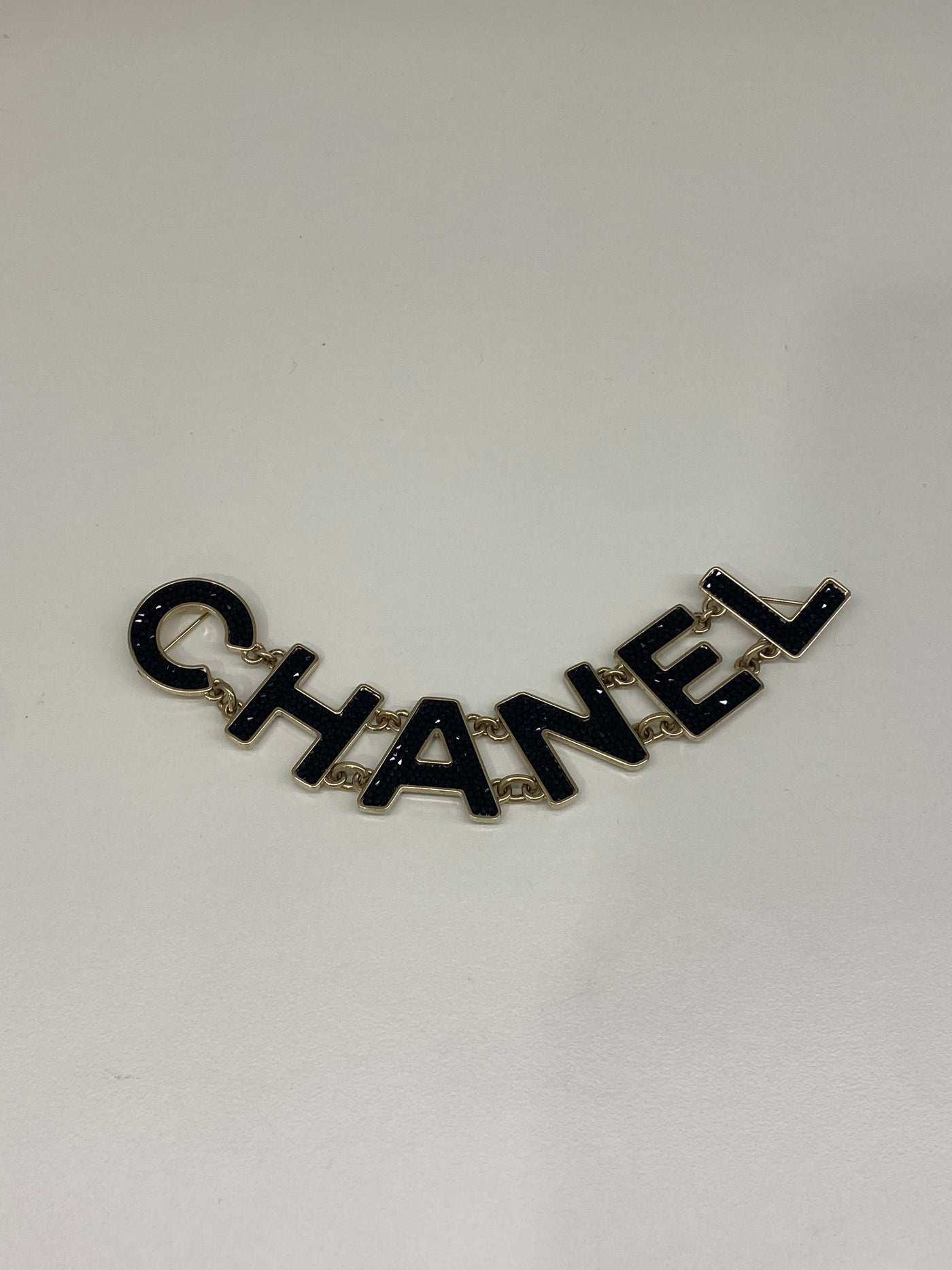 Chanel Black Diamanté Brooch