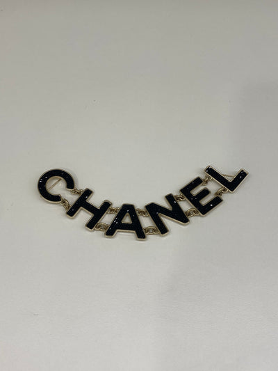 Chanel Black Diamanté Brooch